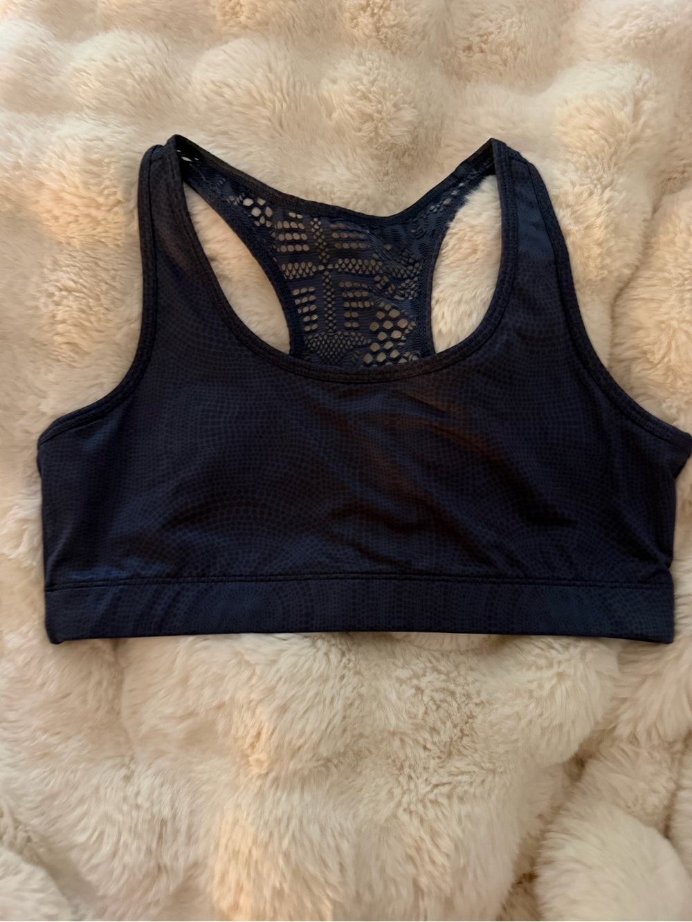 Zyia Navy Racerback Lace-Back Sports Bra